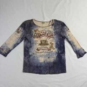 Jamee J Cafe Flower Top Y2K Bohemian Western Fairy Cottagecore France L